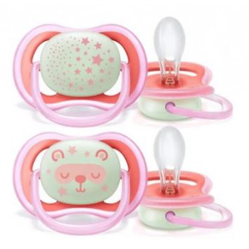 Chupete Silicona Philips Avent 6-18M 2U Nocturno