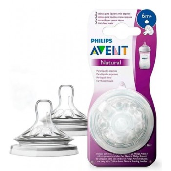 Tetina Natural Liquidos Espesos Avent Philips +6 M 2U