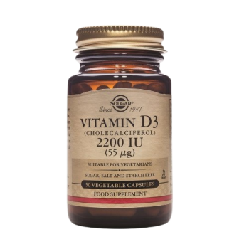 Solgar - Vitamina D3 (colecalciferol) 2200 Ui (55 µg) - Cápsulas Vegetales 50 Unidad